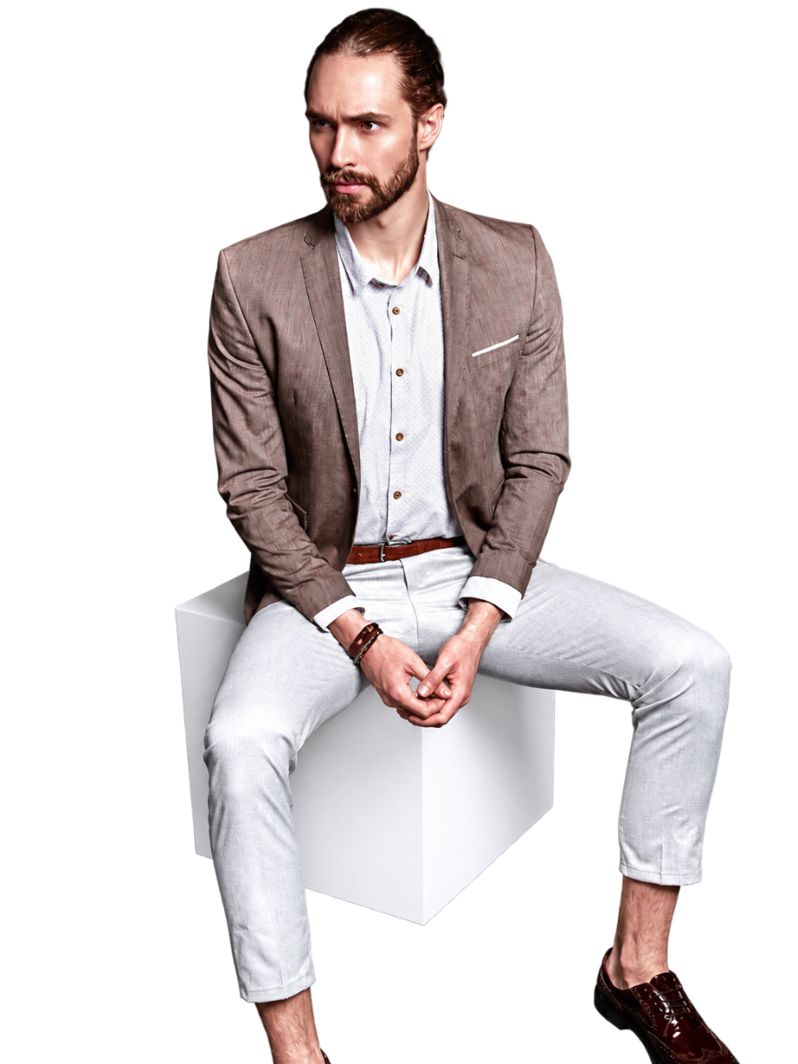 Kahverengi Erkek Slim Fit Blazer Ceket
